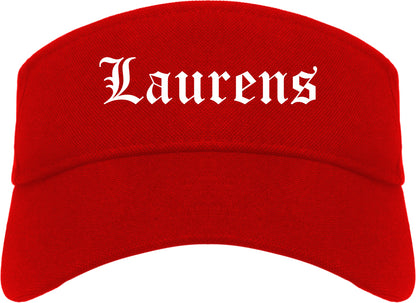 Laurens South Carolina SC Old English Mens Visor Cap Hat Red