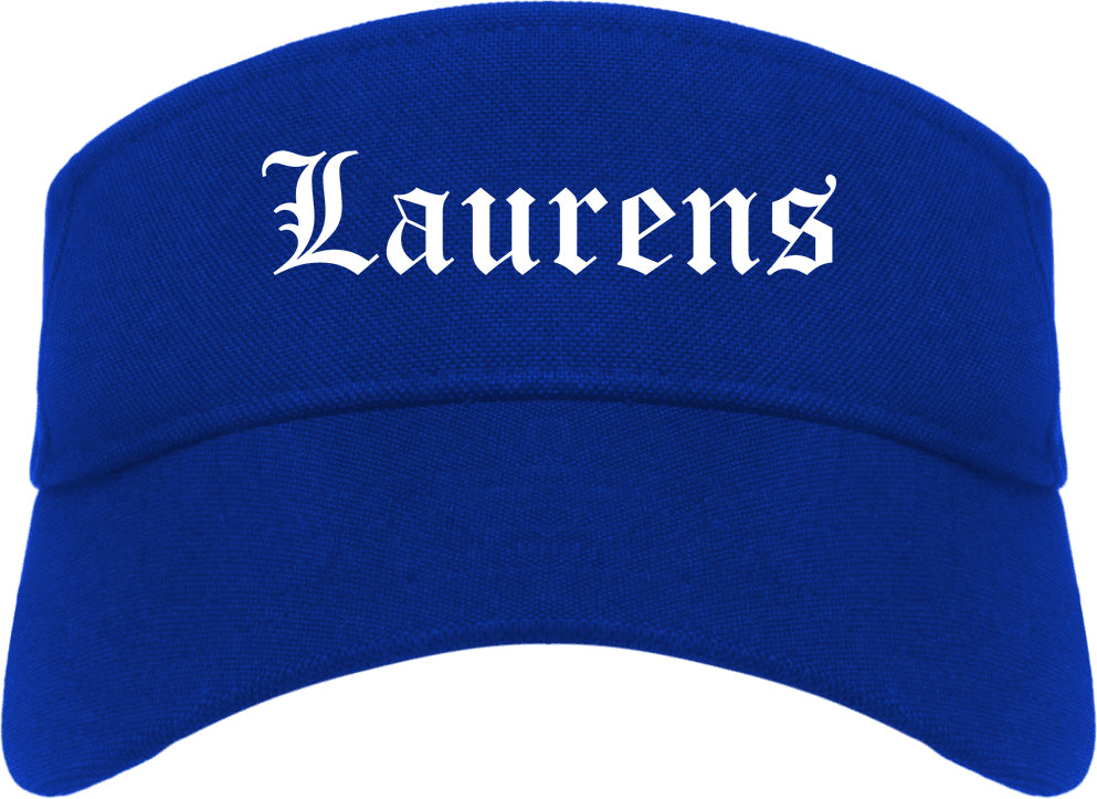 Laurens South Carolina SC Old English Mens Visor Cap Hat Royal Blue
