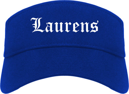 Laurens South Carolina SC Old English Mens Visor Cap Hat Royal Blue