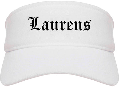 Laurens South Carolina SC Old English Mens Visor Cap Hat White