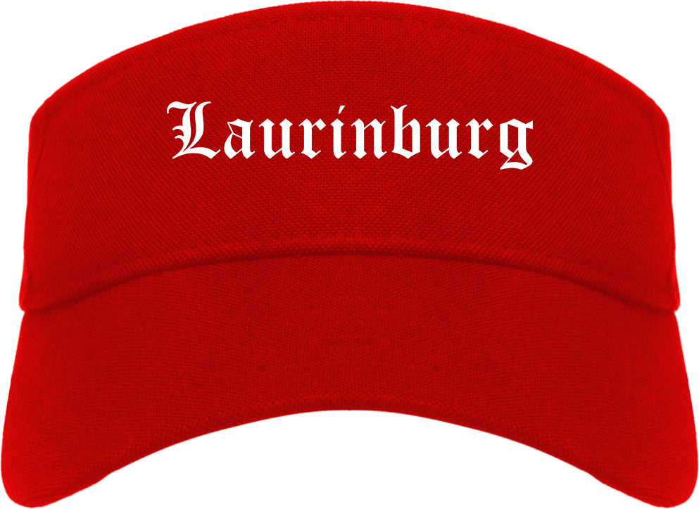 Laurinburg North Carolina NC Old English Mens Visor Cap Hat Red