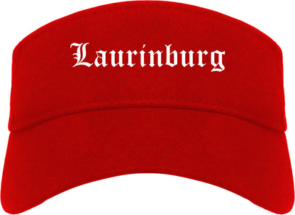 Laurinburg North Carolina NC Old English Mens Visor Cap Hat Red