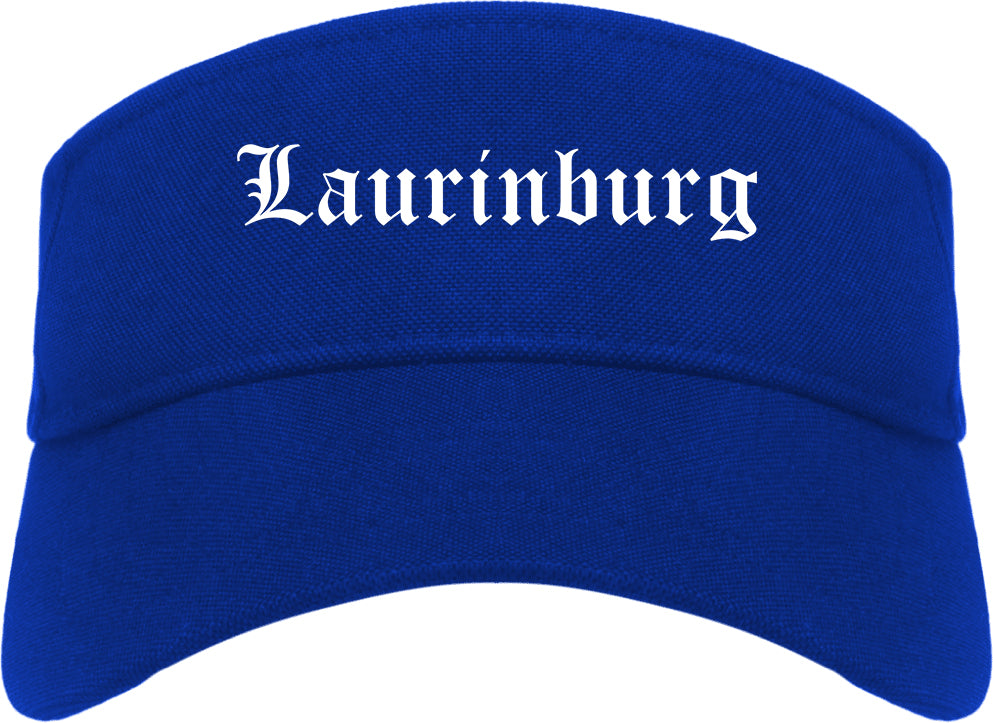 Laurinburg North Carolina NC Old English Mens Visor Cap Hat Royal Blue