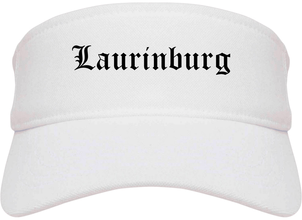 Laurinburg North Carolina NC Old English Mens Visor Cap Hat White
