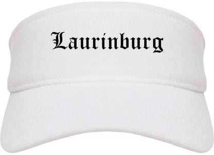 Laurinburg North Carolina NC Old English Mens Visor Cap Hat White