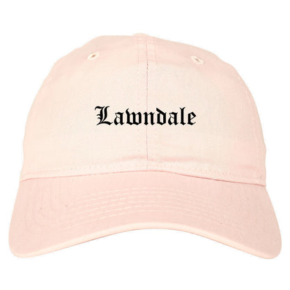 Lawndale California CA Old English Mens Dad Hat Baseball Cap Pink