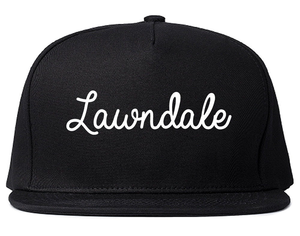Lawndale California CA Script Mens Snapback Hat Black