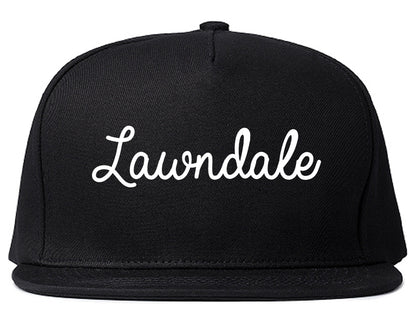 Lawndale California CA Script Mens Snapback Hat Black