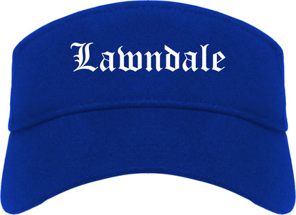 Lawndale California CA Old English Mens Visor Cap Hat Royal Blue