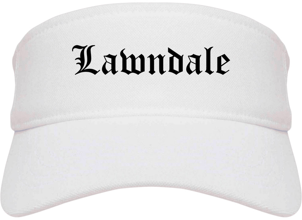 Lawndale California CA Old English Mens Visor Cap Hat White