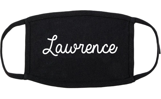 Lawrence Indiana IN Script Cotton Face Mask Black