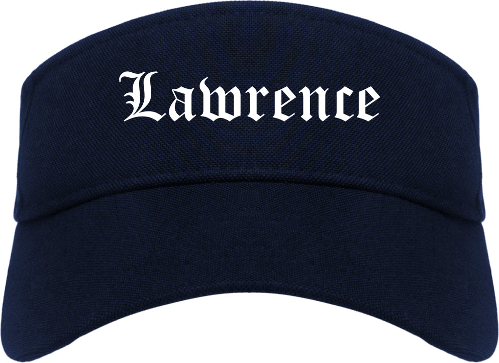 Lawrence Indiana IN Old English Mens Visor Cap Hat Navy Blue