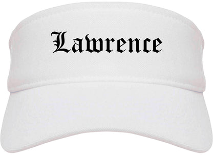 Lawrence Indiana IN Old English Mens Visor Cap Hat White