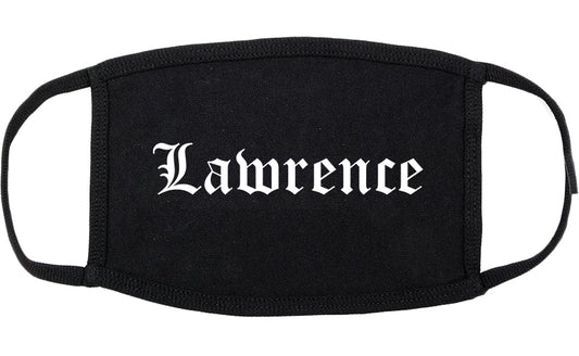 Lawrence Kansas KS Old English Cotton Face Mask Black