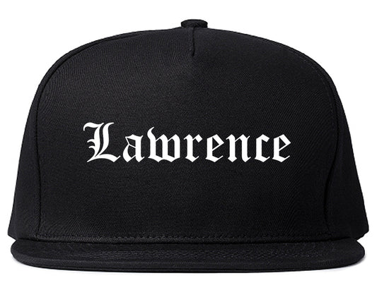Lawrence Kansas KS Old English Mens Snapback Hat Black