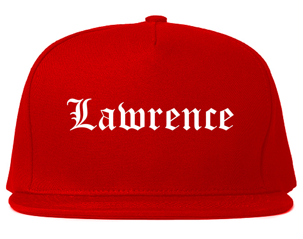 Lawrence Kansas KS Old English Mens Snapback Hat Red