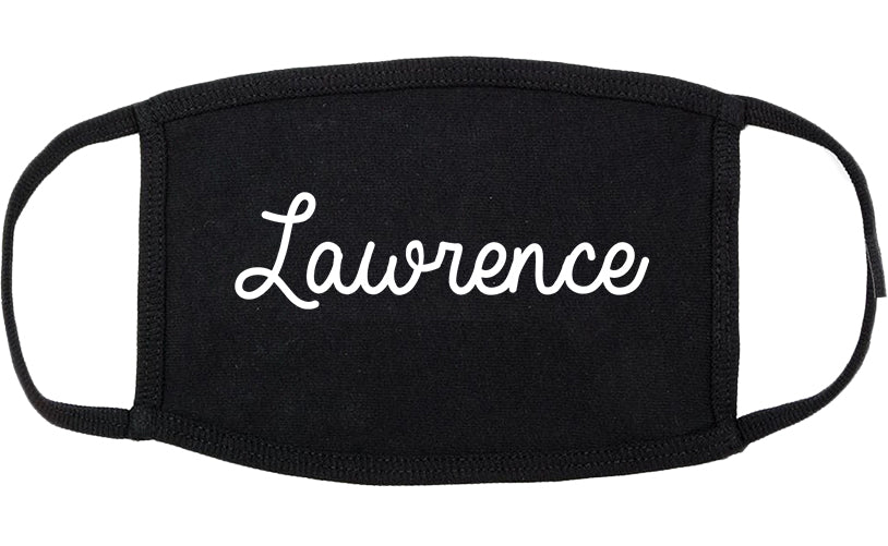 Lawrence Kansas KS Script Cotton Face Mask Black