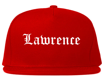 Lawrence Massachusetts MA Old English Mens Snapback Hat Red