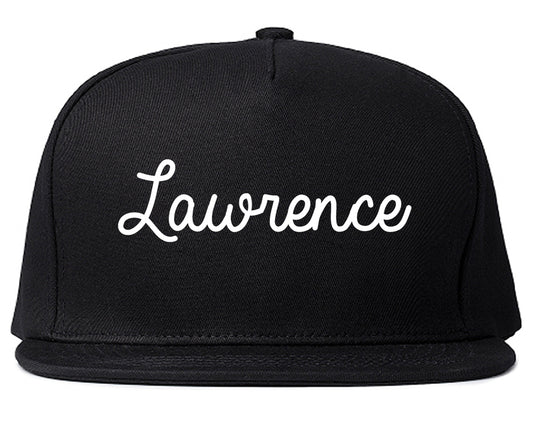 Lawrence Massachusetts MA Script Mens Snapback Hat Black