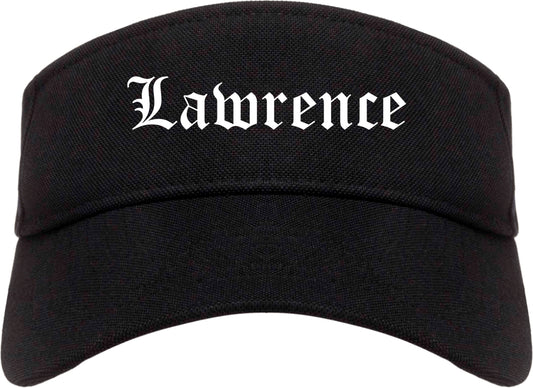 Lawrence Massachusetts MA Old English Mens Visor Cap Hat Black