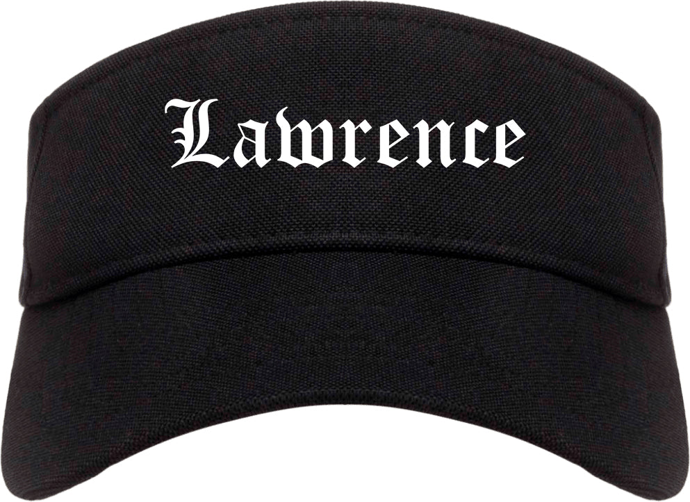 Lawrence New York NY Old English Mens Visor Cap Hat Black