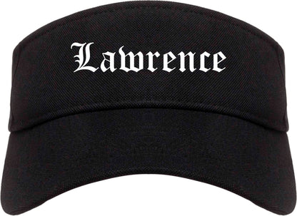 Lawrence New York NY Old English Mens Visor Cap Hat Black