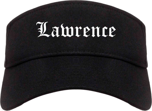 Lawrence New York NY Old English Mens Visor Cap Hat Black