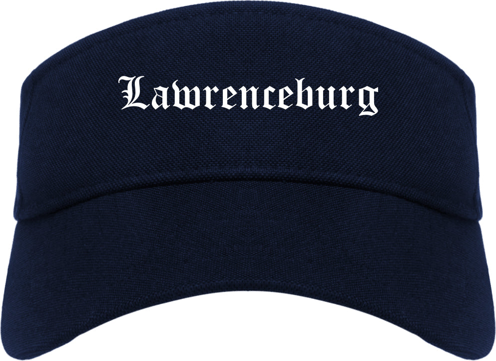Lawrenceburg Indiana IN Old English Mens Visor Cap Hat Navy Blue