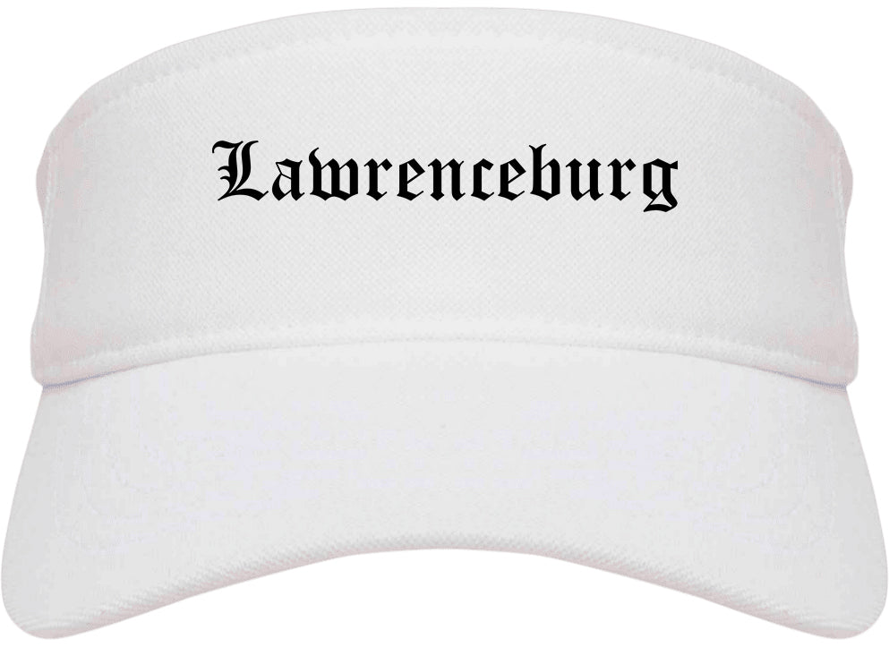 Lawrenceburg Indiana IN Old English Mens Visor Cap Hat White
