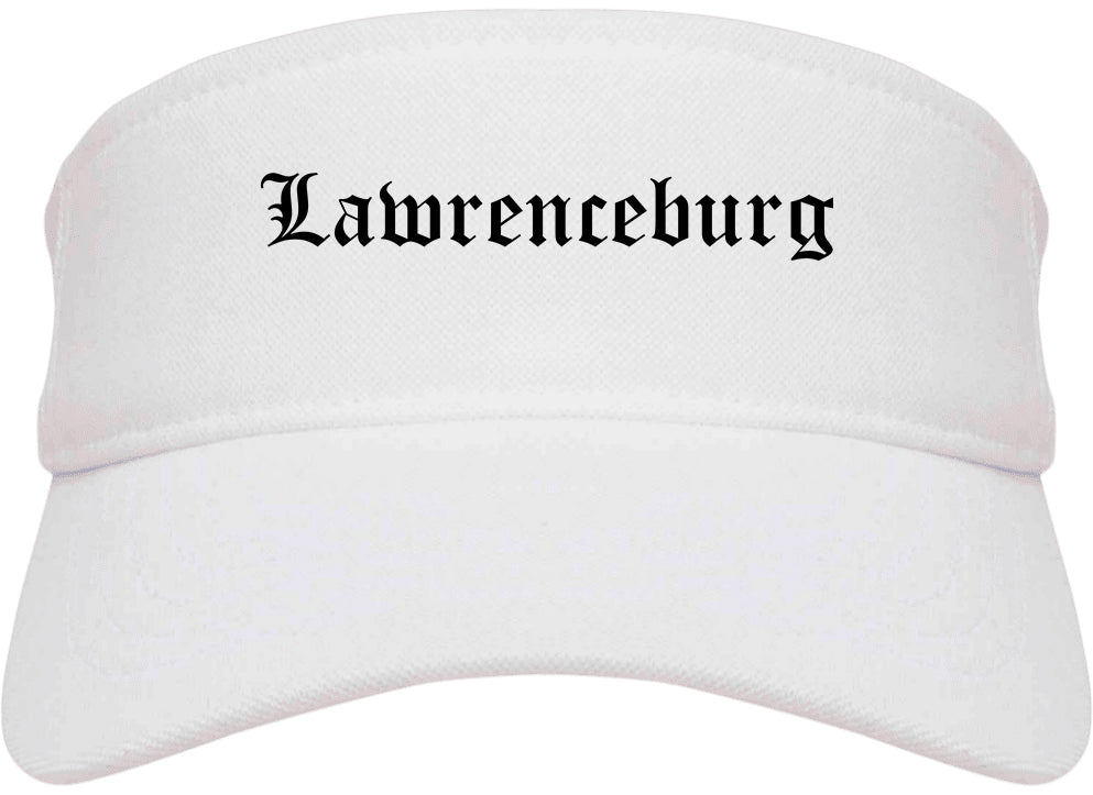 Lawrenceburg Indiana IN Old English Mens Visor Cap Hat White