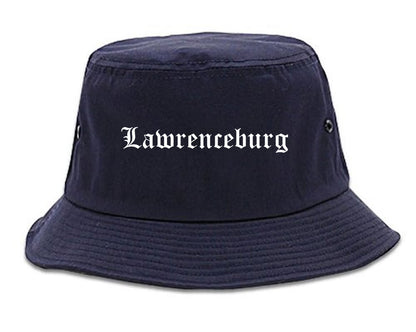 Lawrenceburg Tennessee TN Old English Mens Bucket Hat Navy Blue