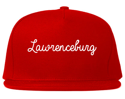 Lawrenceburg Tennessee TN Script Mens Snapback Hat Red