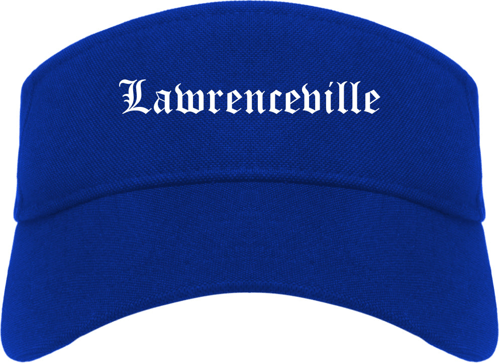 Lawrenceville Georgia GA Old English Mens Visor Cap Hat Royal Blue