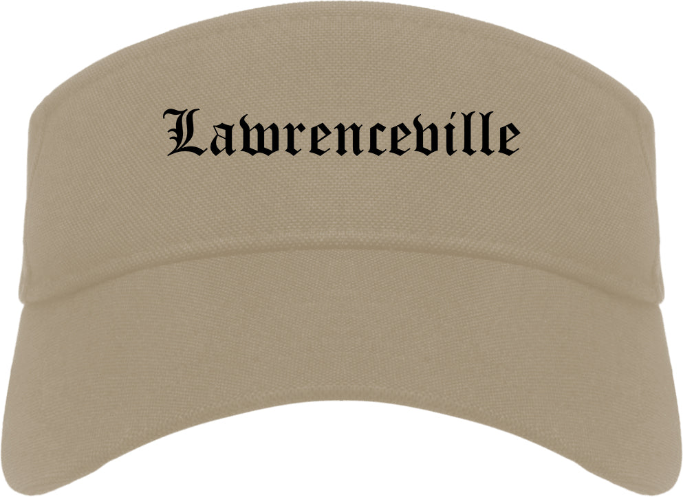 Lawrenceville Illinois IL Old English Mens Visor Cap Hat Khaki