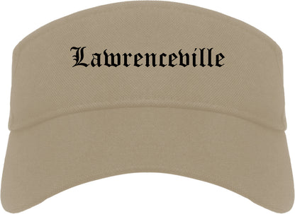 Lawrenceville Illinois IL Old English Mens Visor Cap Hat Khaki