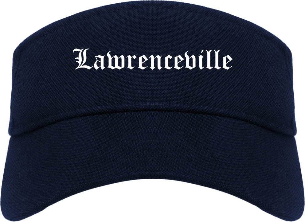 Lawrenceville Illinois IL Old English Mens Visor Cap Hat Navy Blue