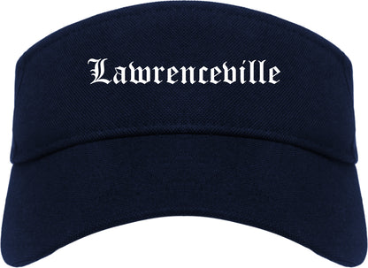 Lawrenceville Illinois IL Old English Mens Visor Cap Hat Navy Blue