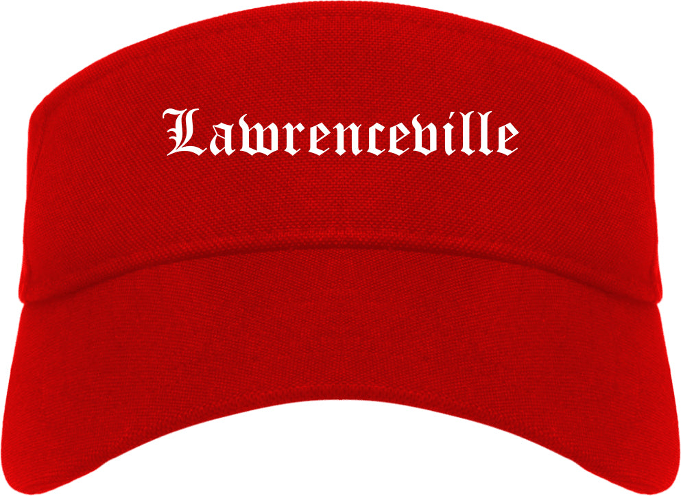 Lawrenceville Illinois IL Old English Mens Visor Cap Hat Red