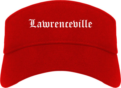 Lawrenceville Illinois IL Old English Mens Visor Cap Hat Red