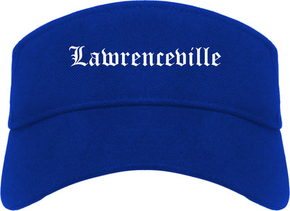 Lawrenceville Illinois IL Old English Mens Visor Cap Hat Royal Blue