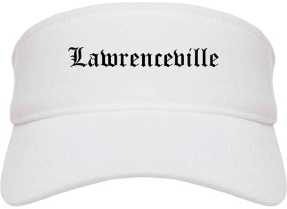 Lawrenceville Illinois IL Old English Mens Visor Cap Hat White