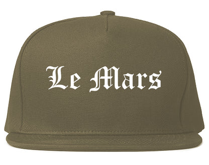 Le Mars Iowa IA Old English Mens Snapback Hat Grey