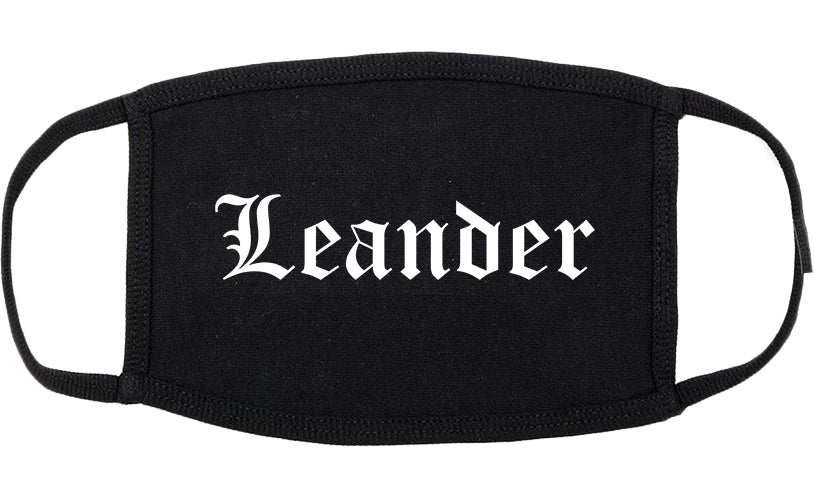 Leander Texas TX Old English Cotton Face Mask Black