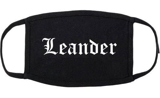 Leander Texas TX Old English Cotton Face Mask Black
