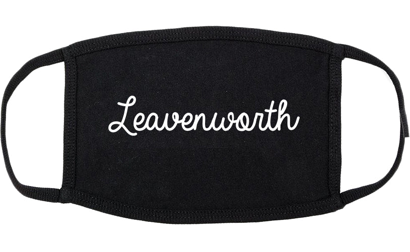 Leavenworth Kansas KS Script Cotton Face Mask Black