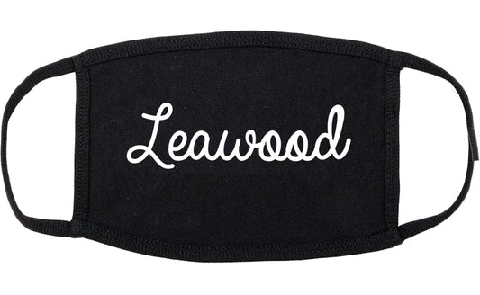 Leawood Kansas KS Script Cotton Face Mask Black