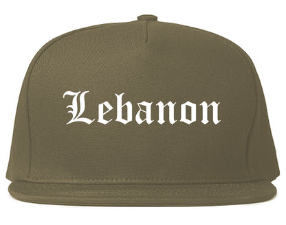 Lebanon Illinois IL Old English Mens Snapback Hat Grey