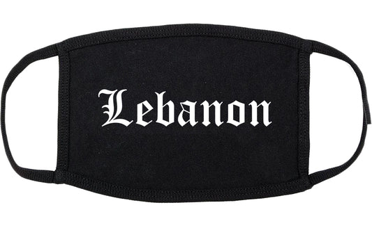 Lebanon Indiana IN Old English Cotton Face Mask Black