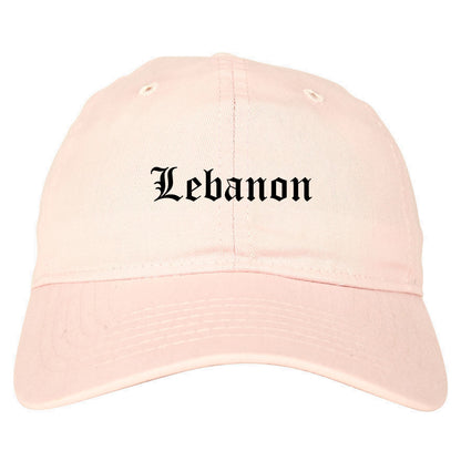 Lebanon Indiana IN Old English Mens Dad Hat Baseball Cap Pink