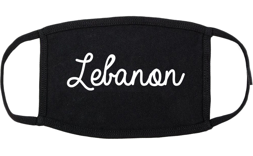 Lebanon Indiana IN Script Cotton Face Mask Black